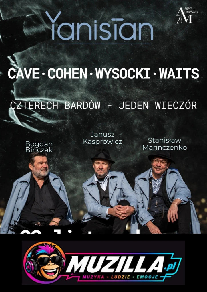 Cave · Cohen · Wysocki · Waits. Czterech bardów. Jeden wieczór. — Łódź — 22 listopada 2026