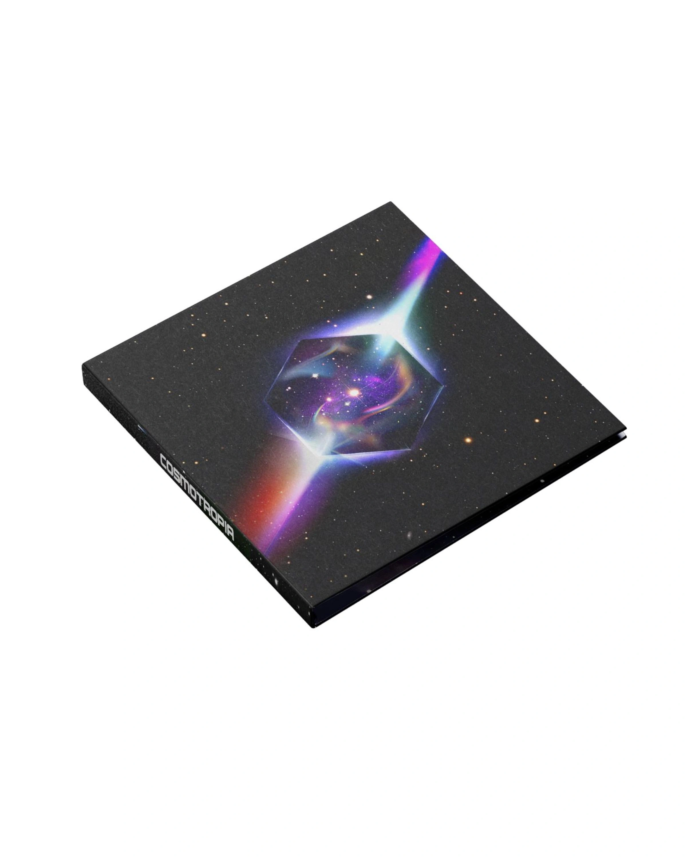 Wizualizacja opakowania CD albumu COSMOTROPIA Purple Disco Machine z motywem kosmicznym