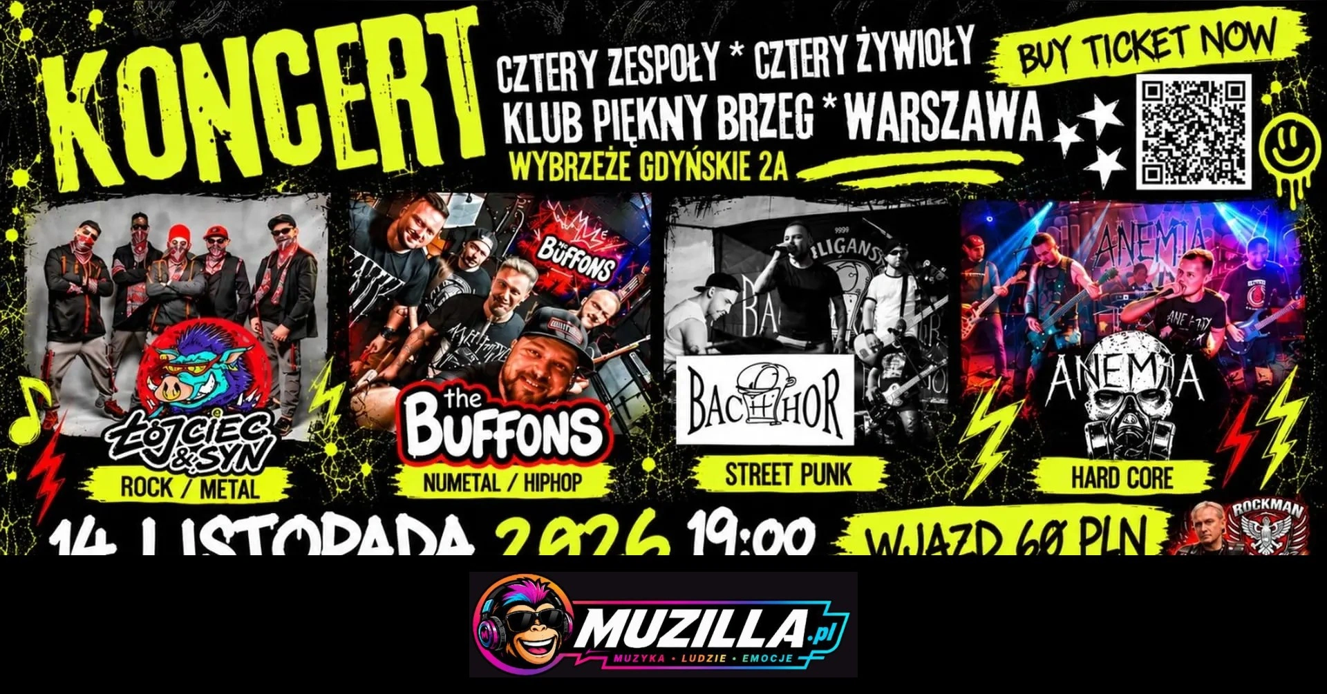 Koncert rockowy — Warszawa — 14 listopada 2026