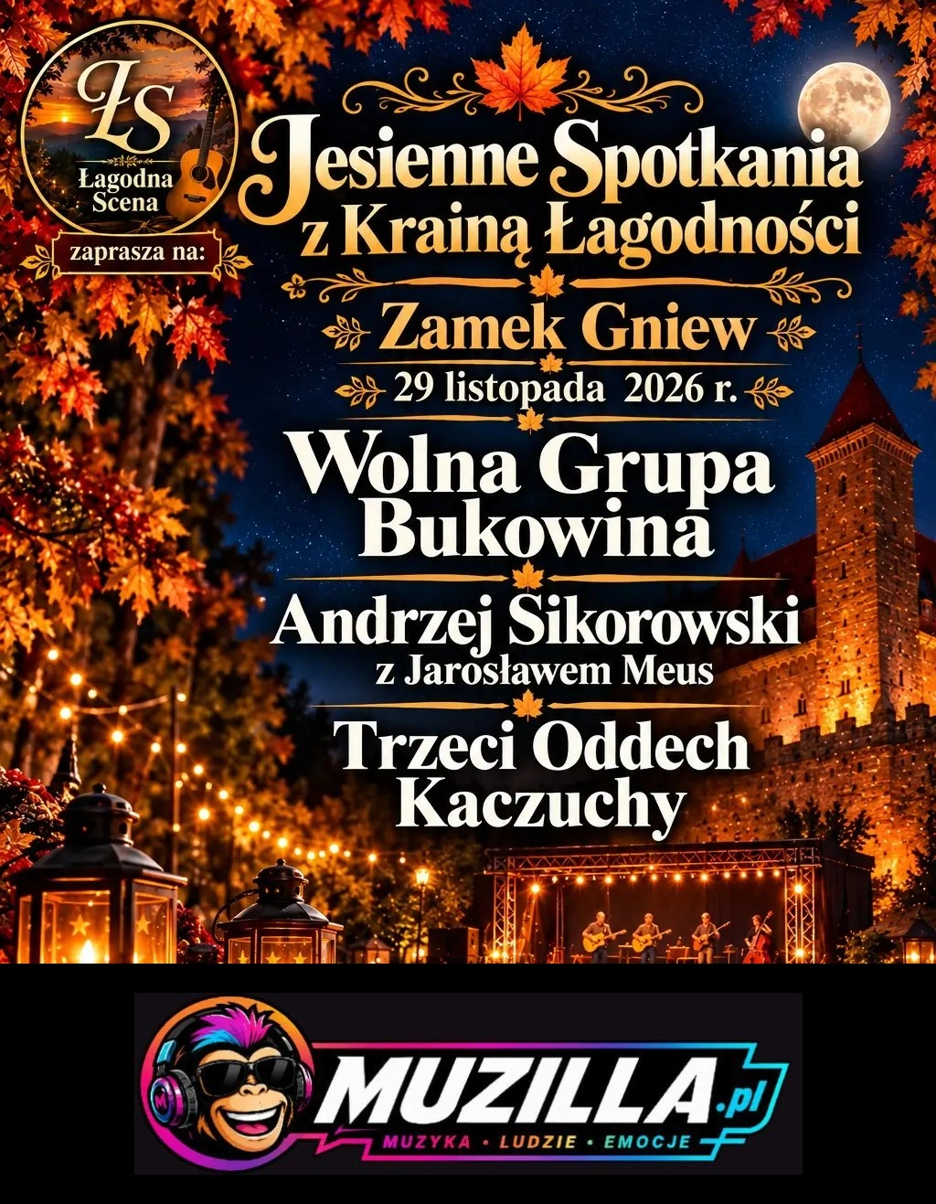 ŁAGODNA SCENA NOCĄ – ZAMEK GNIEW — Gniew — 29 listopada 2026