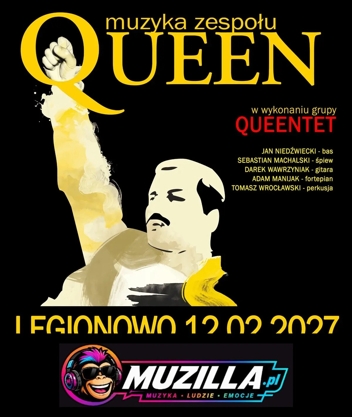 Muzyka zespołu Queen w wykonaniu grupy Queentet — Legionowo — 12 lutego 2027